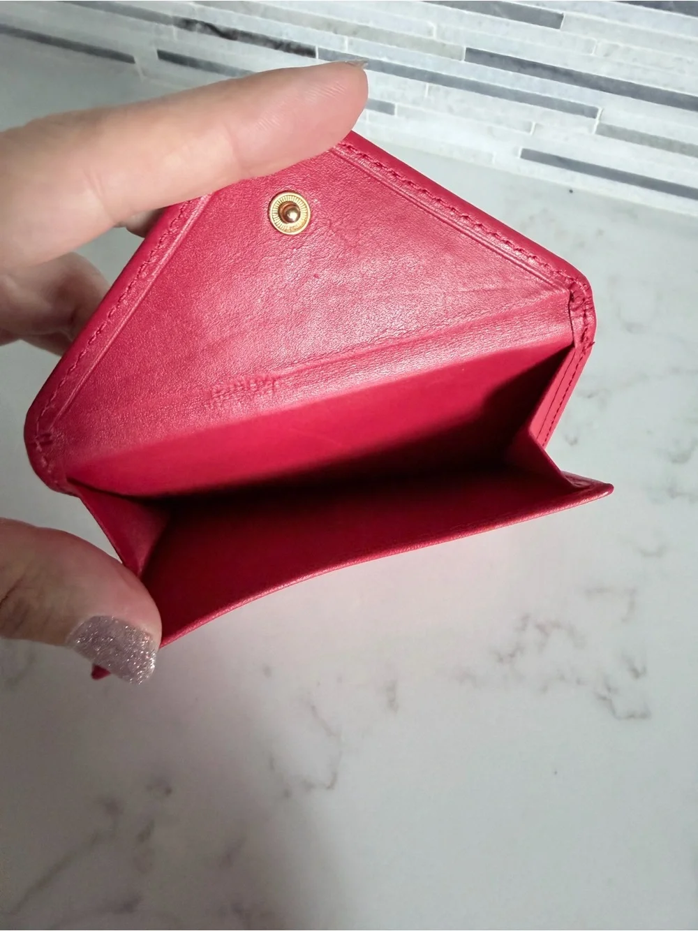 Vintage Carrera Women's Red Leather Card Wallet